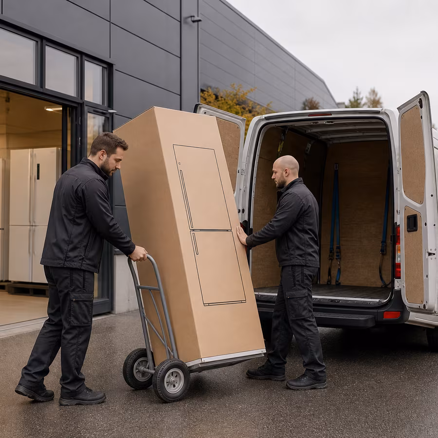 Medarbetare som hämtar en förpackad produkt